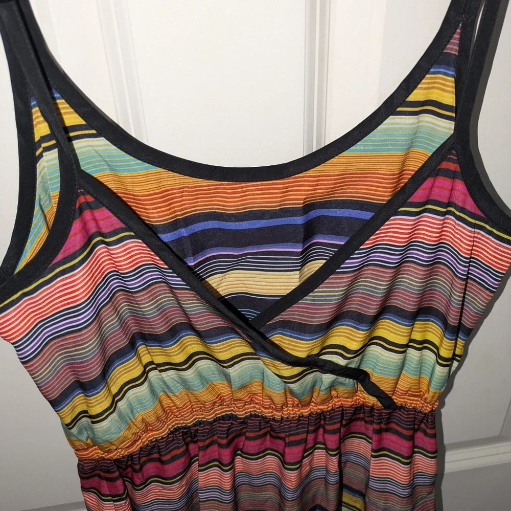 Athleta Havana Rainbow Stripe Midi Dress XS Summer Sundress - Picture 3 of 6